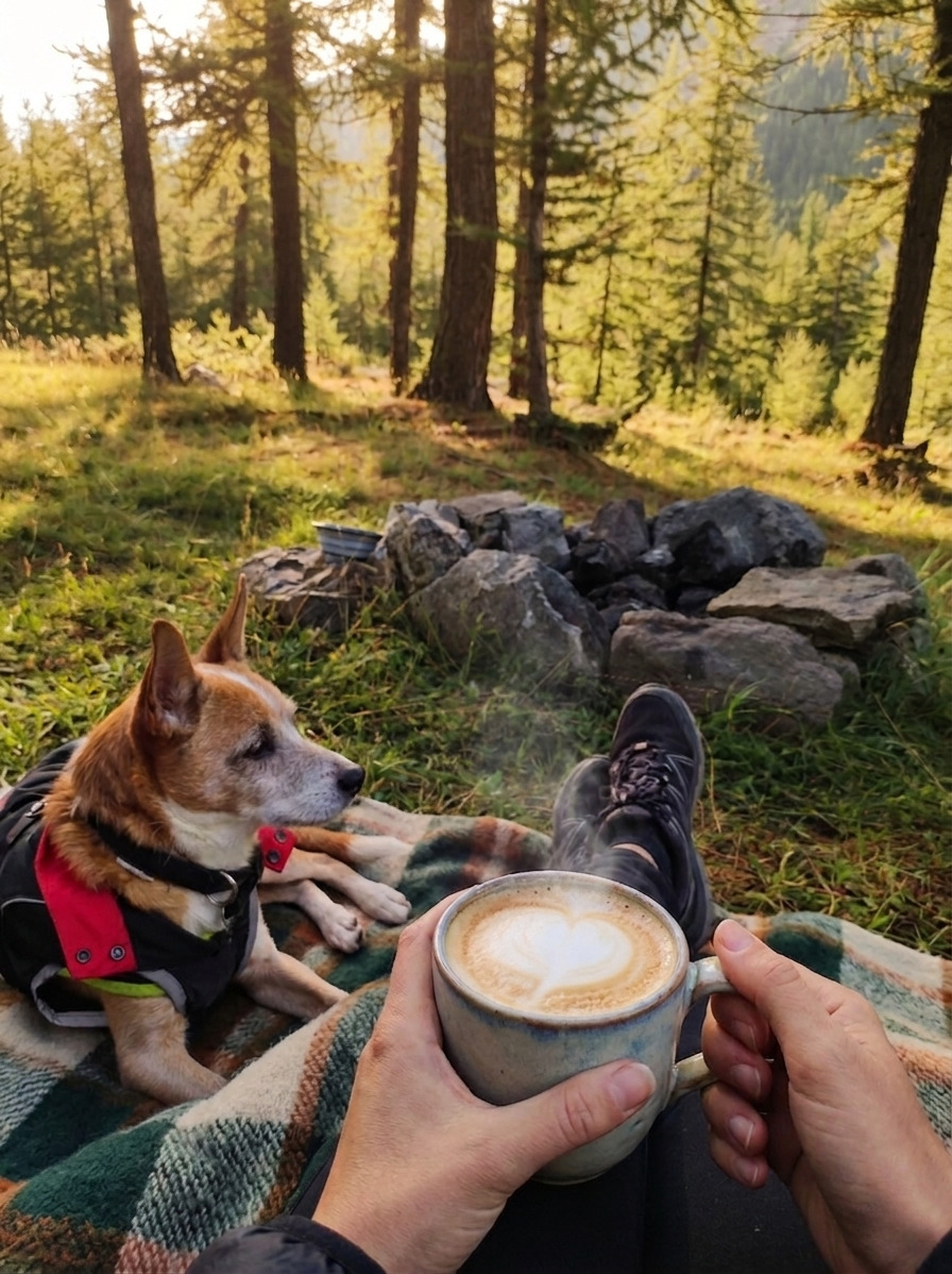Io e un caffè nel bosco, il mio habitat naturale